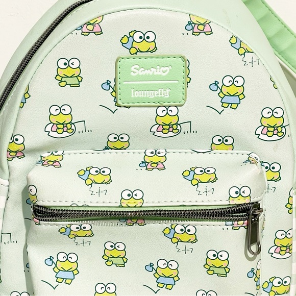 Loungefly Green Sanrio Hello Kitty Keroppi Plaid Mini Backpack Exclusive - Picture 2 of 5